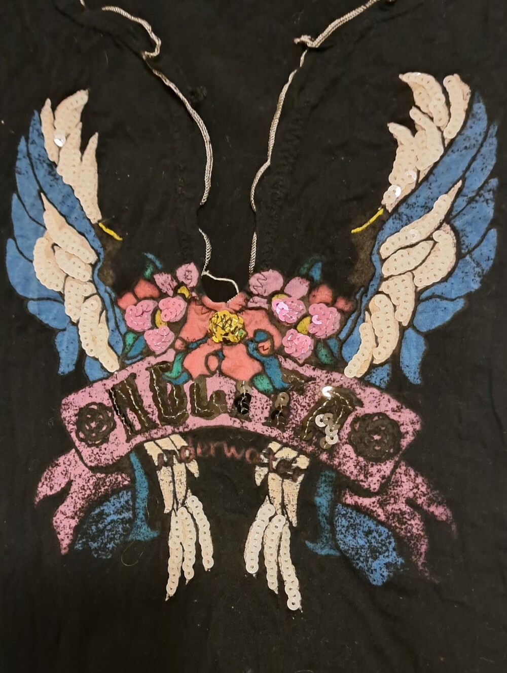 Nolita Italy Embellished Black Graphic Wing Tank Dress - Picture 3 of 10